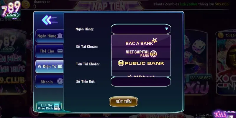 Rút Tiền 789Club 2 Rút tiền 789Club qua ví điện tử